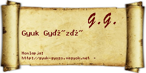 Gyuk Győző névjegykártya